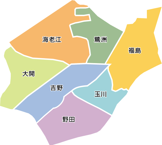大阪市福島区の地図