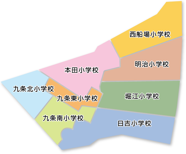 大阪市西区学校区の地図